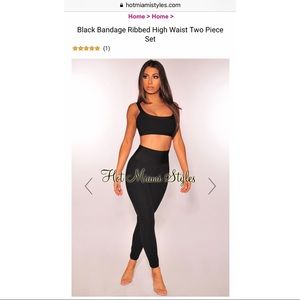 Black bandage stretchy two piece set